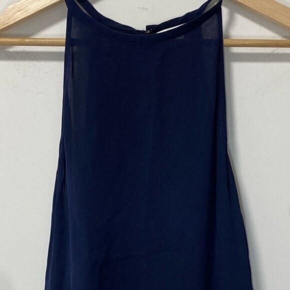 Diane von Furstenberg 100% Silk Sleeveless Blouse – Dark Navy – Size S - Picture 7 of 10